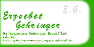 erzsebet gehringer business card
